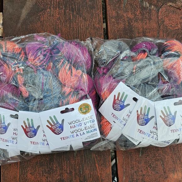 Lion Brand Hand Dyed Yarns Wool Ease Yarn Color Cosmopolitan bundle of 6 - Picture 1 of 5